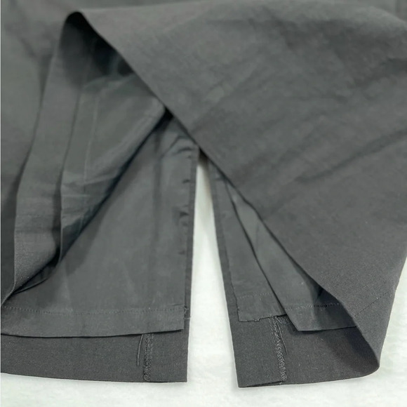 PADDY CAMPBELL Linen Blend Black Vintage V Neck Slit in Back Dress Size 12 - Picture 5 of 11